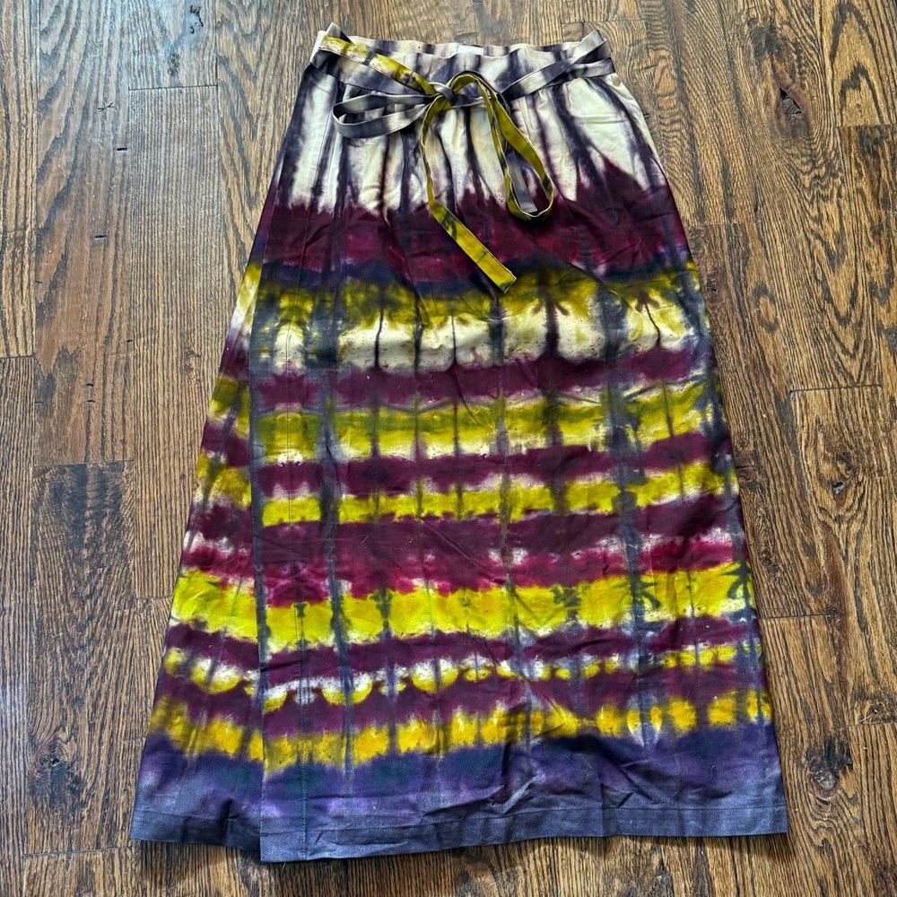 Anthropologie Tie-Dye Midi Skirt - Purple, Yellow, Green NWT